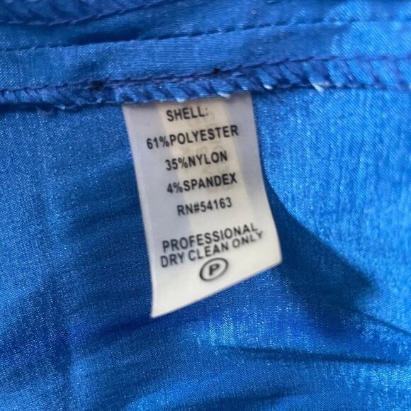 Calvin Klein 22W Blue Shiny Sleeveless Dress Ruched Chest Cocktail Party - Picture 6 of 6